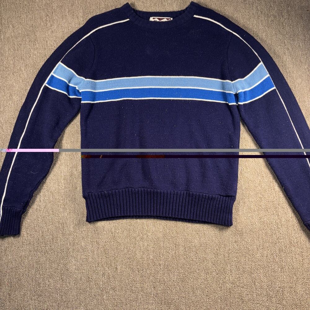 VTG 70s High Sierra Men’s Sweater Striped Pullover Medium Blue